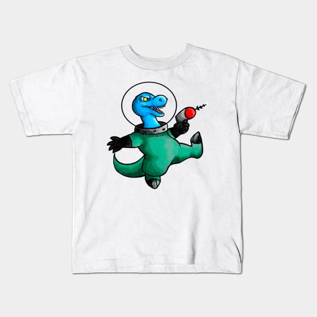 Space dino Kids T-Shirt by ThePieLord